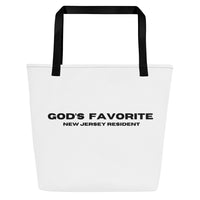 Gods favorite NJ Resident Large Tote Bag