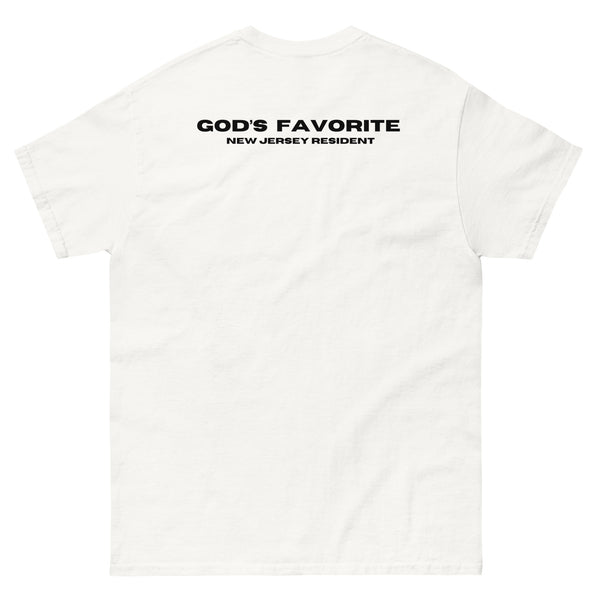 Gods Favorite NJ Resident (Back) Black T-Shirt
